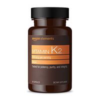 Amazon Elements Vitamin K2 100 mcg, Vegan, 65 Capsules, 2 month supply                                   (Packaging may vary)