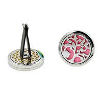 Iuhan Aromatherapy Car Diffuser Vent Clip, Essential Oil Car Diffuser Vent Clip Locket Stainless Steel Diffuser Locket -Life of Tree(K)