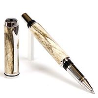 Baron Rollerball Pen - Rhodium - Spalted Hackberry