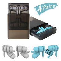Earplugs for Sleeping Swimming,Concerts, Airplanes and More - Waterproof High Fidelity Silicone Ear Plugs for Hearing Protection and Noise Relief - Blue & Gray