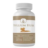 Psyllium Husk Capsules by Pure Organic Ingredients, (100 Capsules, 1575 mg Serving) (3 Capsules/Serving) Fiber Powder Supplement (Packaging May Vary)