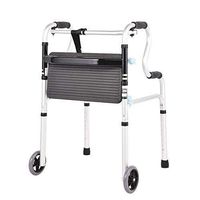 Bariatric Walker for Seniors and Handicapped, Folding Rollator Walkers Stand, with 2 Wheels, 8 Files for Tall and Large Individuals