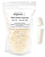 Capsules Express- Size 00 White Empty Gelatin Capsules 500 Count - Kosher and Halal Certified - Gluten-Free Pure Bovine Gelatin Pill Capsule - DIY Powder Filling