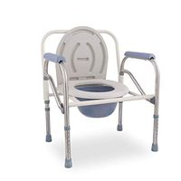 Folding Commode Toilet Seat Adjustable Height Mobility Bathroom Commode Chair (Color : Beige)