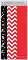 Flexicore Packaging Red Gift Wrap Tissue Paper | Size: 15 Inch X 20 Inch | Count: 20 Sheets | Color: Solid Red & Chevron