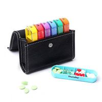 ZZZYH Medicine Dispenser Mini 7 Days 28 Compartments Pill Wallet Weekly Large Capacity Pill Organisers Free Box for Vitamins Fish Oils Supplements Medication
