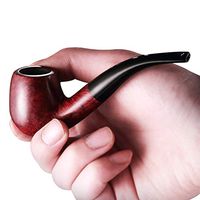 GWJYD Tobacco Pipe Stone Wood Pipe Vintage Handmade Solid Wood Mini Pipe Tobacco Pipe Curved Pipe 9mm Gift Stone Nanmu Portable Small Bucket Gift Box Set