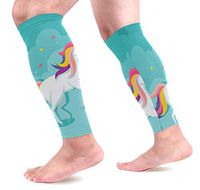 LEVEIS Cloud with Colorful Unicorn Calf Compression Sleeves 1 Pair, Leg Performance Support for Shin Splint Calf Pain Relief Men & Women Guards Sleeves for Running Cycling