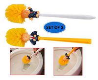 Home-X Donald Trump Toilet Brush Cleaner, Make Toilet Great Again, Commander in Crap, Funny Toilet Scrubber, Gag Gift-Set of 2