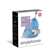 simplehuman Custom Fit Trash Can Recycling Liner V, 16-18 L/ 4.2-4.8 Gal, 50-Count Box