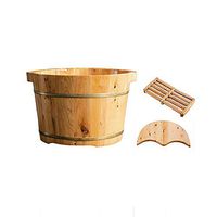 Foot tub , Cedar Foot Bath Barrel，26cm High Bilateral Wooden Foot Basin，Wooden Foot Bath，Health Pedicure Bucket (Size : C)