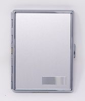 Matte Silver Compact (9 100s) Metal-Plated Cigarette Case & Stash Box