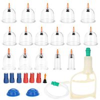 Chinese Cupping Therapy Equipment Set Professional 18 Pieces Vacuum Suction Cups Set, Massage Suction Treatment, Traditional Biomagnetic Therapy Cupping Set