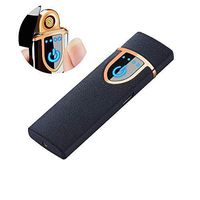 Recyclable USB Rechargeable Electric Lighter - Double-Sided Windproof Coil Ultra-Thin Lighter with Touch Control, Portable Intelligent Fingerprint Sensor Ignition Tool Suitable for Cigarette Smokers