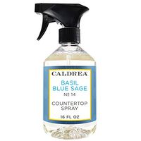 Caldrea Multi-surface Countertop Spray Cleaner, Made with Vegetable Protein Extract, Basil Blue Sage Scent, 16 oz- Pack of 2