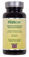 Natural, Non-Drowsy Allergy Supplement by Histeze | Supports Stronger Respiratory Health and Immune System | 60 Vegan Quercetin, Nettle Leaf and Bromelain Pills (1 Month Supply)
