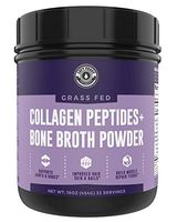 Collagen Bone Broth Powder | Grass Fed Bone Broth with Collagen Peptides - Unflavoured - Grass Fed, Hydrolyzed Beef, Zero Carb, Dairy Free Protein Powder - 1lb, 32 Servings, by Left Coast Performance
