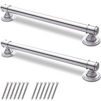 AmeriLuck Decorative Grab Bar, ADA 500LBS Loading Capacity, Brushed Nickel (Provence 24in | 2 Pack)