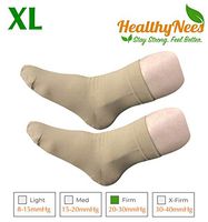 HealthyNees Closed Toe Ankle Plus Size Foot 20-30 mmHg Compression Grade Feet Swelling Energy Circulations Extra Wide Sleeve (Beige, Regular Ankle XL)