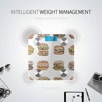 Bluetooth Scales Digital Weight Art Cartoon Delicious Food Burger Cola Digital Scales Body Fat Composition Monitor Analyzer with Smartphone App for Body Management-396lbs