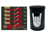 Herb Airtight Container Fresh Kettle with Raw Black Natural Rolling Papers 5 Count DC Crafts Nation- Metal