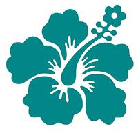 Hawaiian Hibiscus Flower [Pick Any Color] Vinyl Transfer Sticker Decal for Laptop/Car/Truck/Window/Bumper (3in x 2.8in (Laptop Size), Turquoise)