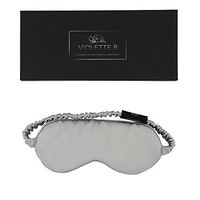 Violette8 100% Pure Mulberry Silk Eye Mask for Sleeping Grey, Eye Cover for Night or Nap, Blindfold lined in Black Silk for Women