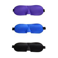 WINOMO 3pcs Sleep Mask Lightweight Comfortable Super Soft Adjustable 3D Contoured Eye Masks Night Blindfold Eyeshade for Sleeping Travel Shift Work Naps