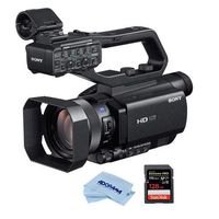 Sony HXR-MC88 Compact Full HD Camcorder with Fast Hybrid AF, 24x Zoom, 1.0 Type Exmor RS CMOS Sensor & AVCHD Recording - with SanDisk 128GB Extreme PRO SDXC Memory Card, Microfiber Cloth