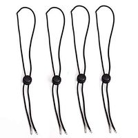 12Pcs Flexible Removable Hat Chin Cord Windproof Chin Strap Hat Accessories with Adjustable Cord Fastener (Black)