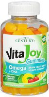 21st Century VitaJoy Omega + DHA Gummies Fruit Flavored - 120 gummies, Pack of 3