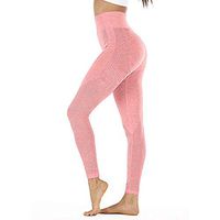 FDelinK High Waisted Leggings for Women-Soft Opaque Slim&Tummy Control Pants for Yoga Running Casual Dressy(Watermelon Red,L)