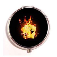 A Homim Poker Flames Casino Custom Fashion Pill Box Medicine Tablet Holder Organizer Case for Pocket or Purse
