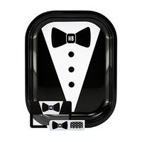 Hippie Butler Rolling Tray (Tux), Magnifying Scoop Card, with Grinder Card - 3 Item Bundle