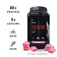 FNX Collagen Protein for Hair Skin Nails & Joints; Brooke Ence Signature Line- 30 Servings (29oz) - 22 Grams Protein (Hydrolyzed Collagen) + 3 Grams Fermented Leucine; Keto Friendly (Pink Berry)