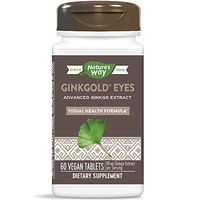 Nature's Way Ginkgold Eyes, Visual Health Formula*, Gluten Free, 60 mg per serving, 60 Vegan Tablets