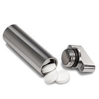 Cielo Pill Holders - Polished Stainless Steel Keychain Pill Fob/Pill Necklace (Chain not Included) - Pill Containers Made in USA - Designer Pill Boxes - Waterproof