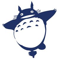 TOTORO ON A SPINNING TOP FROM STUDIO GHIBLI ANIME VINYL STICKERS SYMBOL 5.5" DECORATIVE DIE CUT DECAL FOR CARS TABLETS LAPTOPS SKATEBOARD - WHITE
