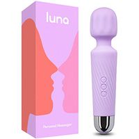 Luna Rechargeable Personal Wand Massager - 20 Vibration Patterns & 8 Speed - Travel Bag Included - Perfect for Muscle Tension, Back, Neck Relief, Soreness, Recovery - Lavender