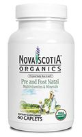 Nova Scotia Organics Prenatal and Postnatal Multivitamins & Minerals (60 Caplets); Certified Organic; Vegetarian; Whole Food Sourced Vitamins and Minerals; Natural Folate from Organic Lemon Peel