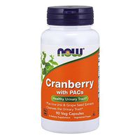 NOW Supplements, Cranberry with PACs, plus Uva Ursi and Grape Seed Extracts 90 Veg Capsules
