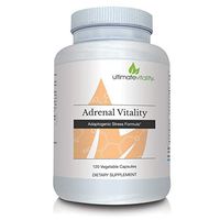 Adrenal Vitality -Vegetarian formulated Adrenal Fatigue Supplement- Powerful Adaptogenic Cortisol Manager - Extracts of Cordyceps, Rhodiola and Ginseng 120 Vegetarian Capsules