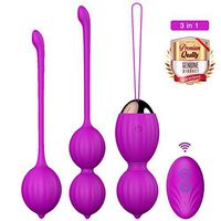 Kegel Exercise Weights for Women,Remote Controlled Kegel Balls Kit, Set of 3 Ben Wa Balls for Beginners & Advanced Tightening- Doctor Recommended for Bladder Control (Violet)