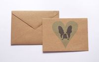 Boston Terrier Blue Heart Stationery Note Card Set