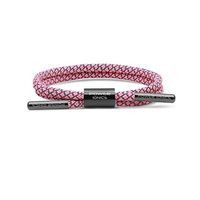 Power Ionics Weave Band Series Unisex Reflective Braided Rope Anions Sports Bracelets (Pink/GunGray Ring, Double Rope)