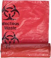 Biohazard Infectious Waste Bag, 8-10 Gallon, 24 x 24, Red, 50 bags/Roll