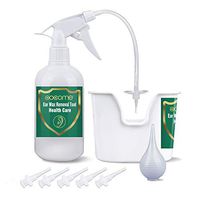 Ear Wax Remover OOCOME Ear Washer Bottle Ear Cleaning for Adults and Kids Ear Cleaner Ear Wax Removal Tool Kit with 1 Cleaning Brush, 1 Ear Basin, 1 Bulb Cleaner, 5 Disposable Tips