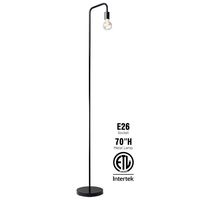 O'Bright Industrial Floor Lamp for Living Room, 100% Metal Lamp, UL Certified Ceramic E26 Socket, Minimalist Design for Decorative Lighting, Stand Lamp for Bedroom/Office/Dorm, ETL Listed (Black)