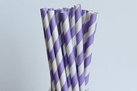 Lavender Striped Paper Straws (100)