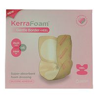 KerraFoam Heel Gentle Border Foam Dressing for Wound Care (CWL1024) - Aids Wound Healing by Absorbing and retaining Drainage While Being Gentle on The Surrounding Skin. (Box of 5)